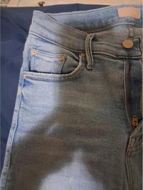 Mother The Insider Crop Step Fray Jeans Womens 29x25.5 Blue High Rise Denim - Picture 5 of 14